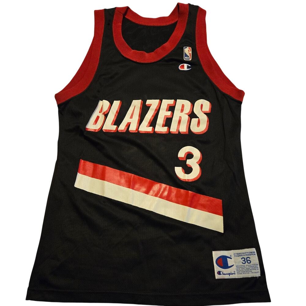 vintage Champion Portland Trail Blazers Damon Stoudamire #3 black jersey small